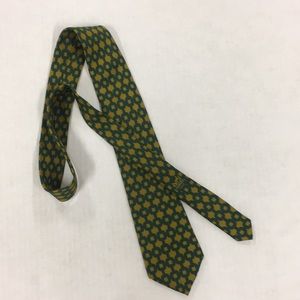 Hermes Vintage Men's Tie Gold and Green 214 FA